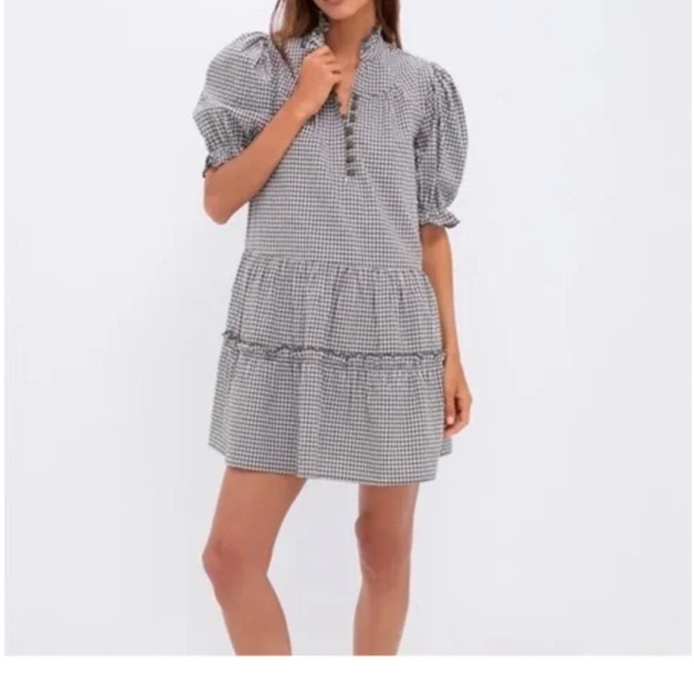 NWT Pomander Place Gingham Puff Sleeve Mini Dress